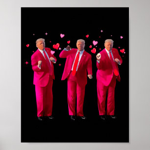 Affiche Drôle Président Trump Danse Donald Trump Cœur V