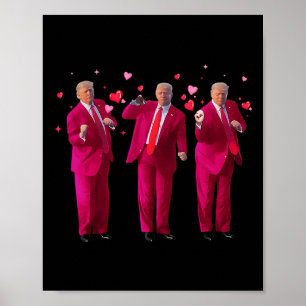 Affiche Drôle Président Trump Danse Donald Trump Cœur V