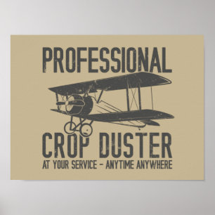 Affiche Drôle Professional Crop Duster Fart Joke Gift