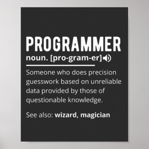 Affiche Drôle Programmer Code Développeur Définition