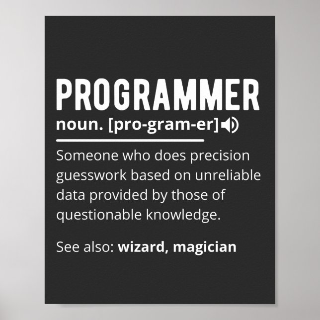Affiche Drôle Programmer Code Développeur Définition (Devant)