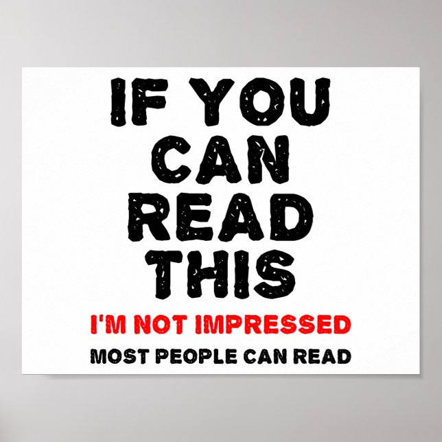 Affiche drôle que la plupart des gens peuvent lire (Devant)
