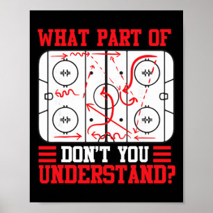 Affiche Drôle quelle partie du hockey ne comprenez-vous pa