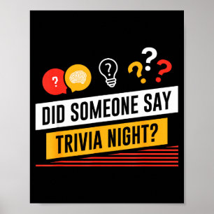 Affiche Drôle Quelqu'un a dit Soirée Quiz _ Quiz de Pub _