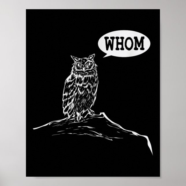 Affiche Drôle Qui Hibou Grammar Englieacher (Devant)