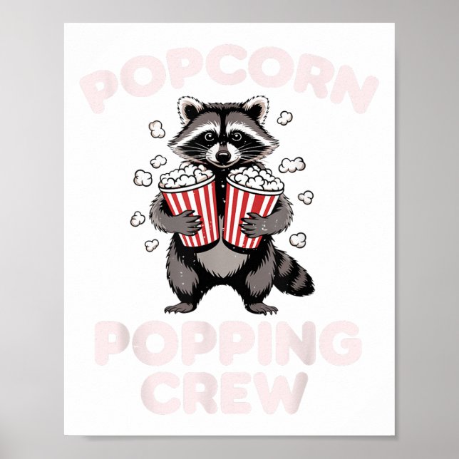 Affiche Drôle Raccoon Popcorn Écran Popcorn Hommes (Devant)