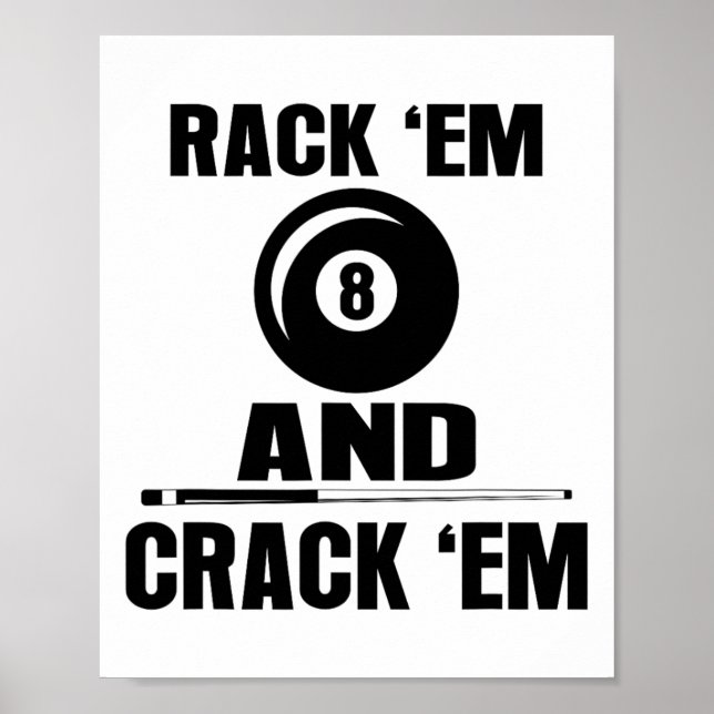 Affiche Drôle Rack Em Et Crack Em Billard Billard Billard (Devant)