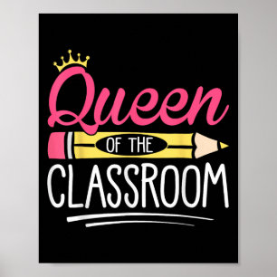 Affiche Drôle Reine De L'École Clroom Enseignant