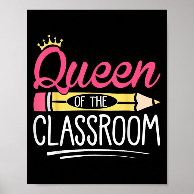 Affiche Drôle Reine De L'École Clroom Enseignant (Devant)