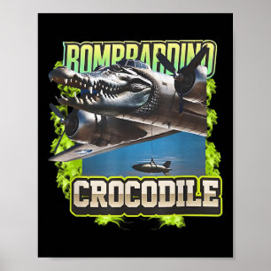 Affiche Drôle Reptile Bombardiro Crocodilo Cerveau Rot, St