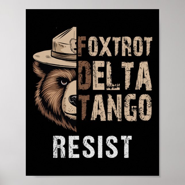 Affiche Drôle résister à l'ours Foxtrots Delta Tangos Funn (Devant)