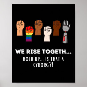 Affiche Drôle Résister Poings Nous Nous Laissons Ensemble 