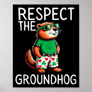 Affiche Drôle Respecter La Marmotte Jour De La Marmotte Dr
