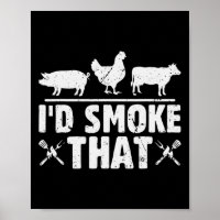 Drôle Retro Bbq Fumeur Chef Fumeur Papa Je Fumerai