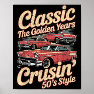 Affiche Drôle Retro Car Graphisme Pas Vieux, Juste Un Clic
