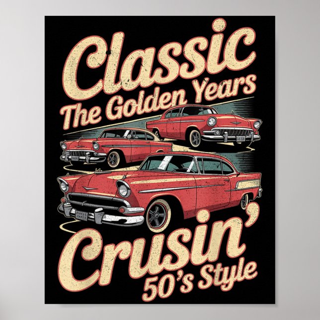 Affiche Drôle Retro Car Graphisme Pas Vieux, Juste Un Clic (Devant)