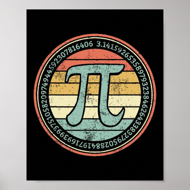 Affiche Drôle Retro Pi Day Math Pour Pi Day 3.14 Math Ne (Devant)
