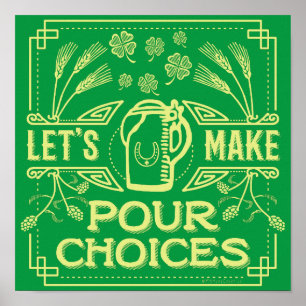 Affiche Drôle Saint Patrick's Day, bière irlandaise pour l