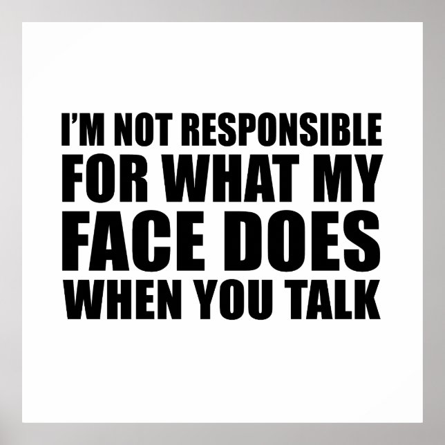 Affiche Drôle sarcastique citations sarcastique humour int (Devant)