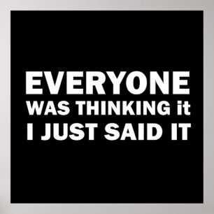 Affiche Drôle sarcastique dit citations célèbres