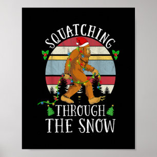 Affiche Drôle Sasquatch Noël Squatching Bigfoot Xmas