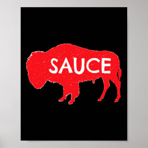 Affiche Drôle Sauce Buffalo Graphiste Ailes Chaudes Épicée
