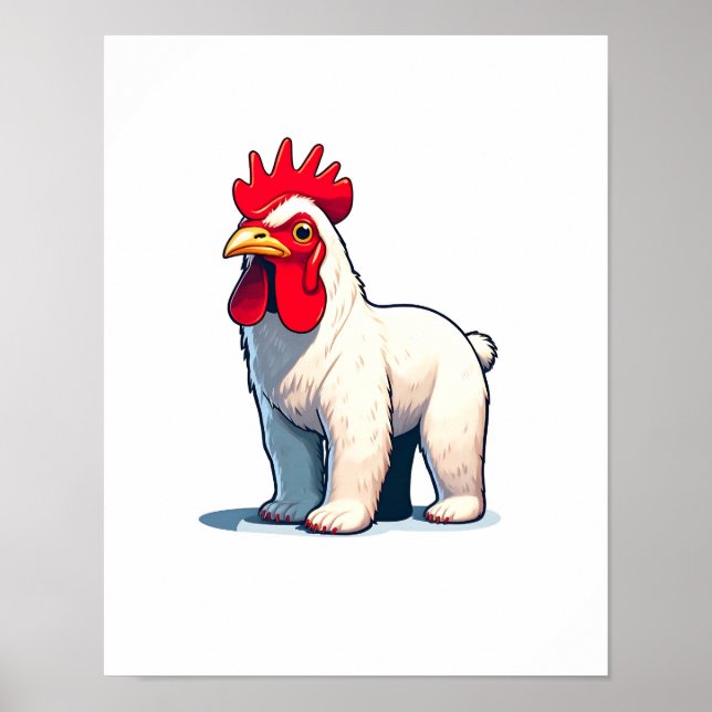 Affiche Drôle Sauvez L'Ours De Pollo Ours Wall Art (Devant)