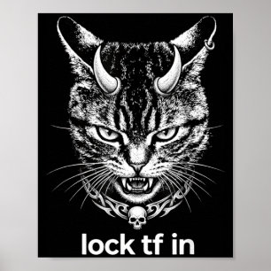Affiche Drôle serrure tf dans chat graphique motivationnel