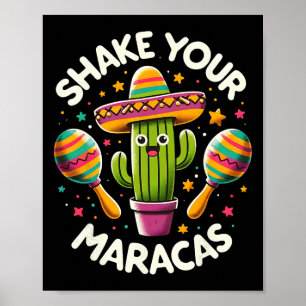 Affiche Drôle Shake Your Maracas Cactus Tee Cinco De Mayo