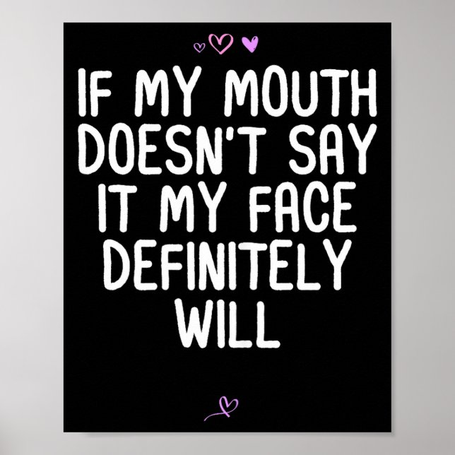 Affiche Drôle si ma bouche ne le dit pas, mon visage certa (Devant)