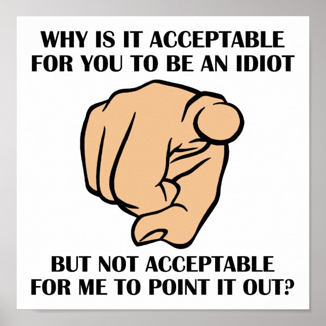 Affiche drôle "Signaler les idiots" (Devant)