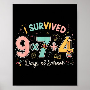 Affiche Drôle Six Sept 67 Jours D'école Mème Math Enseigna