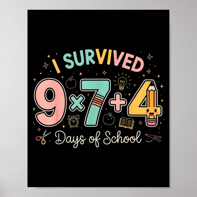 Affiche Drôle Six Sept 67 Jours D'école Mème Math Enseigna (Devant)