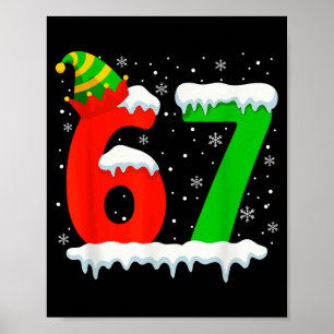 Affiche Drôle Six Sept 67 Meme Dire 6 7 Elf Noël T