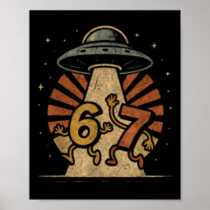 Affiche Drôle Six Sept 67 Mème Internet Mème Ufo Gen Alph