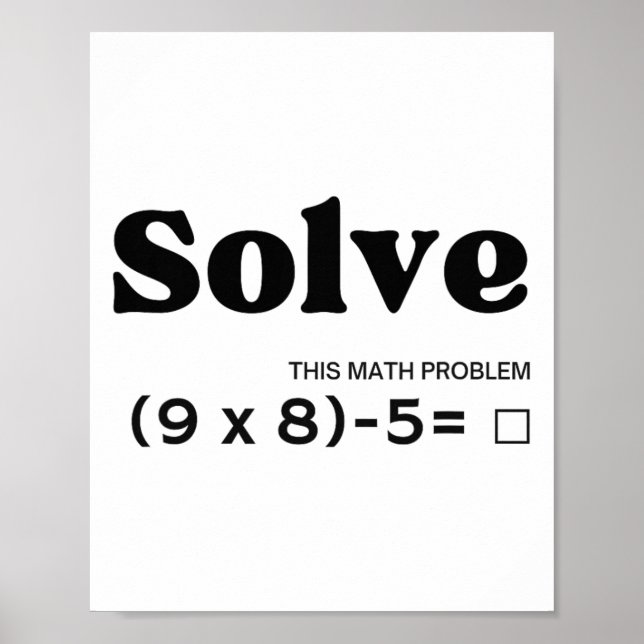 Affiche Drôle Six Sept 67 Mème Pemdas École Prof De Maths (Devant)
