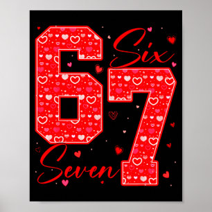 Affiche Drôle Six Sept 6 7 Meme Cœurs Cupidon Saint Valent