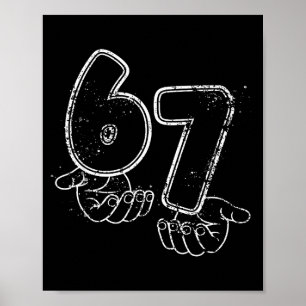 Affiche Drôle Six Sept 6 7 Mème Gen Alpha Argot 6 7 Mains