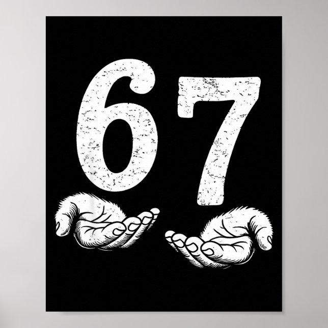 Affiche Drôle Six Sept 6 7 Meme Gen Alpha Argot 6 7 Meme  (Devant)