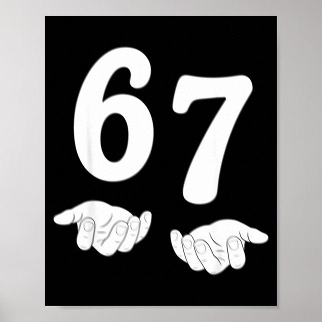 Affiche Drôle Six Sept 6 7 Mème Génération Alpha Argot 67  (Devant)