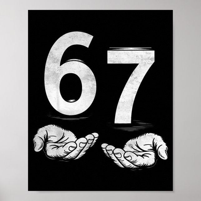 Affiche Drôle Six Sept 6 7 Mème Génération Alpha Argot 6 7 (Devant)