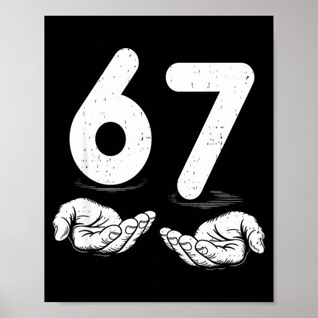 Affiche Drôle Six Sept 6 7 Mème Génération Alpha Argot 6 7 (Devant)