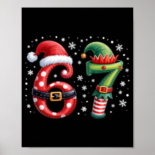 Affiche Drôle Six Sept 6 7 Mème Noël Humour Père Noël Elf