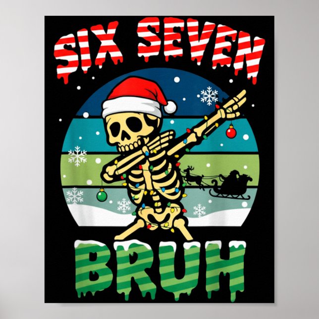 Affiche Drôle Six Sept Bruh 67 Noël Vacances Femmes Ki (Devant)