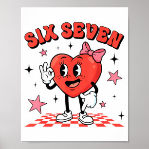 Affiche Drôle Six Sept Cœur Mignon 67 Mème Saint-Valentin