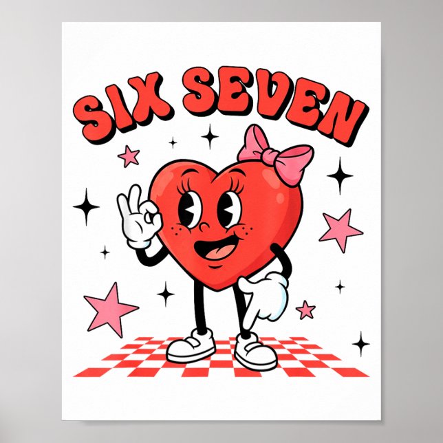 Affiche Drôle Six Sept Cœur Mignon 67 Mème Saint-Valentin  (Devant)
