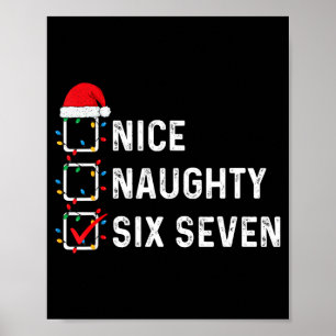 Affiche Drôle Six Sept Mème 67 Liste de Noël Nice Mauvais