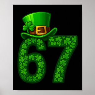 Affiche Drôle Six Sept Mème 67 Shamrocks Saint-Patrick 