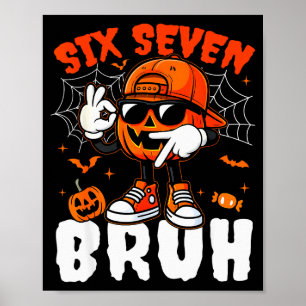 Affiche Drôle Six Sept Mème Brainrot Citrouille Enfants Br