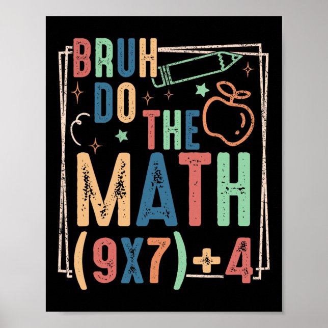 Affiche Drôle Six Sept Professeur Humour Bruh Faites Le Ca (Devant)